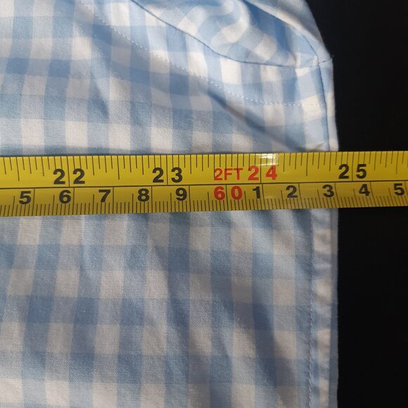 Thomas Pink SZ 17 French Cuff Gingham Blue & White Button Up Men's Shirt - Picture 12 of 15